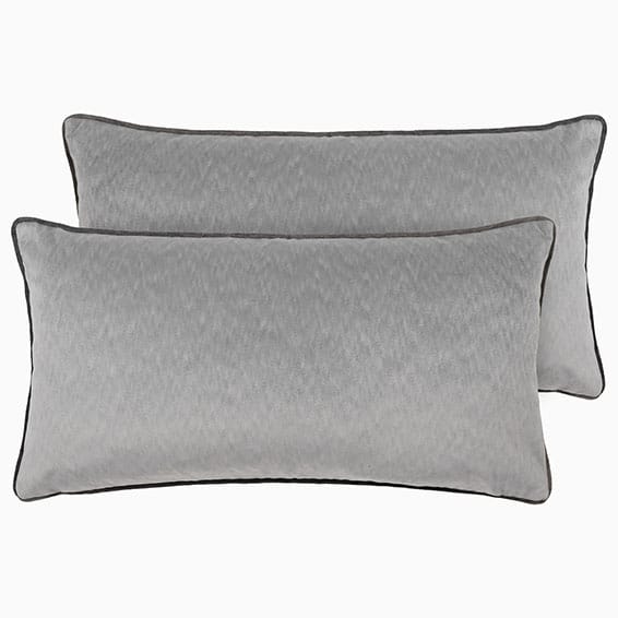 Dalston Textured Velvet Silver & Charcoal