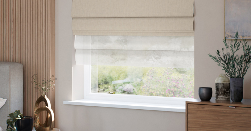 ClickLock No Drill Double Roman Blinds