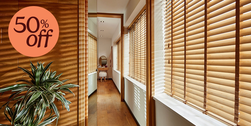 Wooden blinds | 50% off no drill upgrades