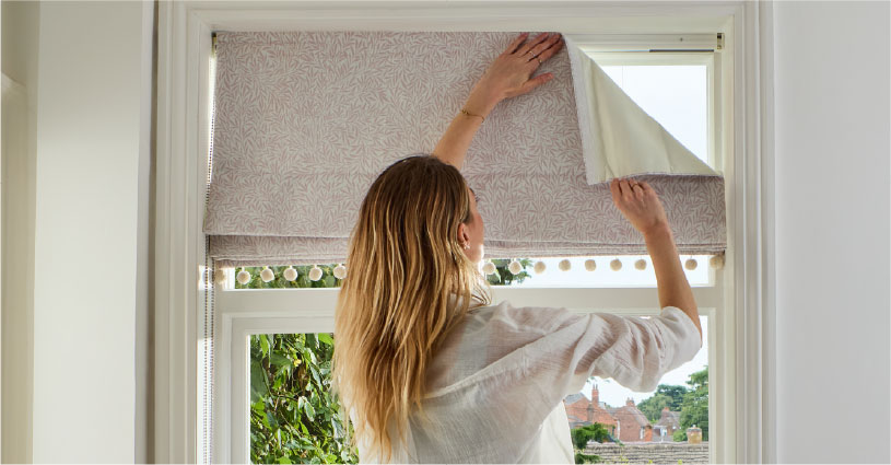No drill Roman blinds