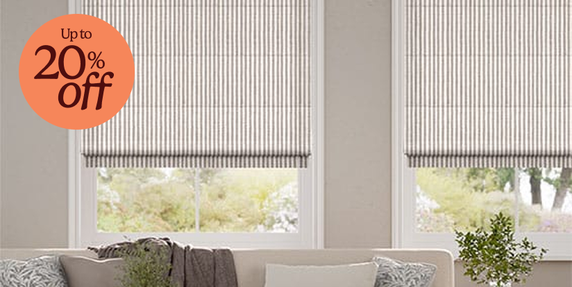 Striped Roman blinds