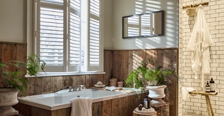 shutter blinds in a bathroom