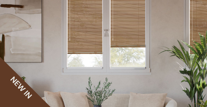 Stick On No Drill Wooden Blinds