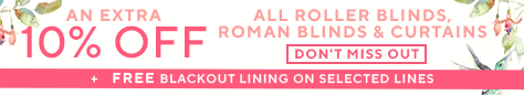B2G 10% off Rollers, Romans & Curtains