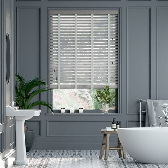 GREY REAL WOOD GRAINED VENETIAN BLINDS MADE TO MEASURE IN 50 mm SLATS 