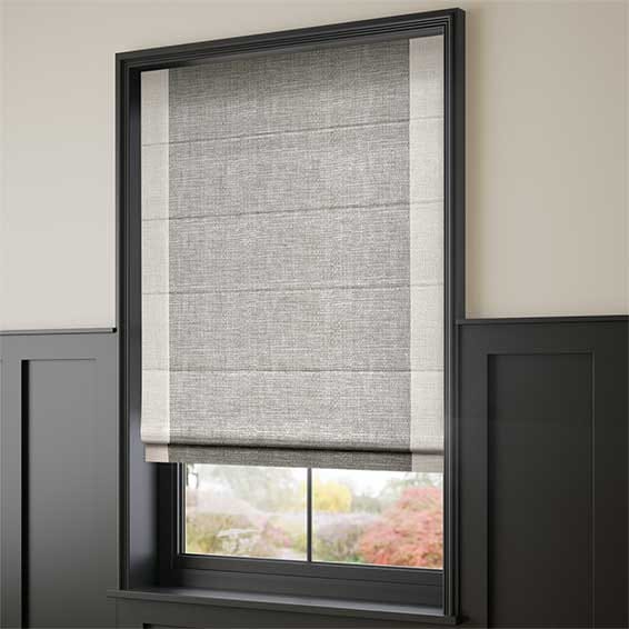 Natural Soft Woven Lined Roman Blind choice of standard or deluxe headrail 