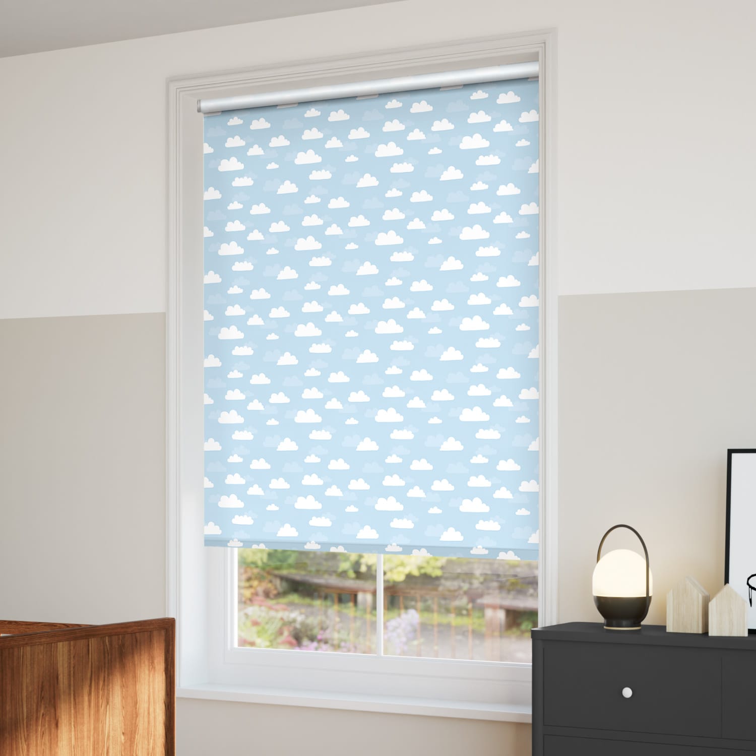 blue roller blind