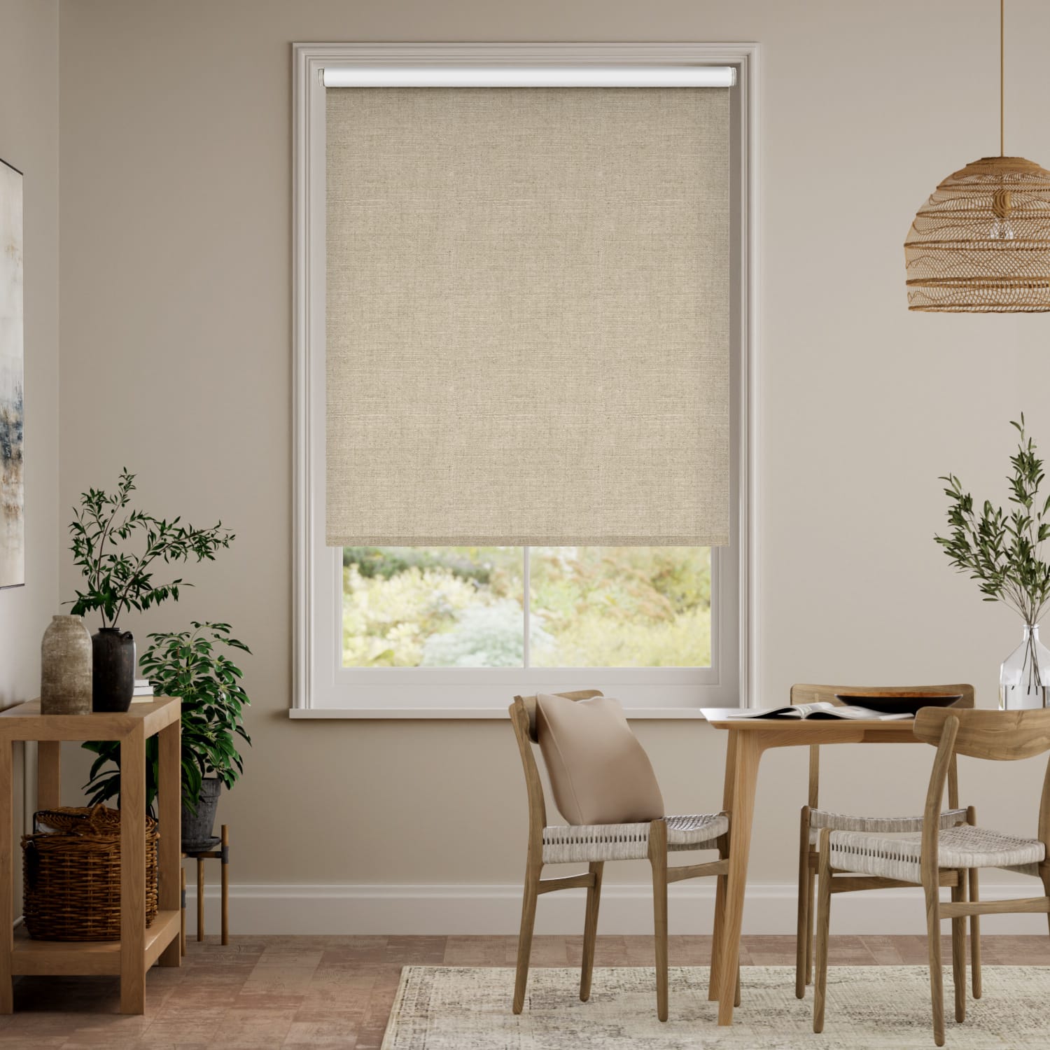 Ivory Linen Thermal Blackout Roller Blind FREE CUT TO SIZE SERVICE