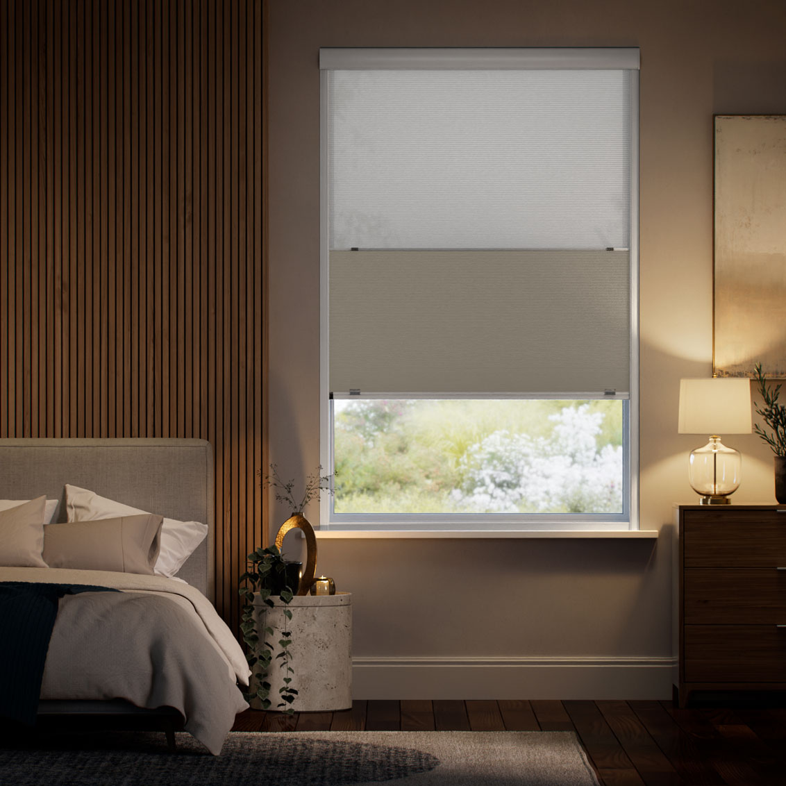 Click2Shade Complete Blackout Night & Day Duo Ivory Thermal Blind