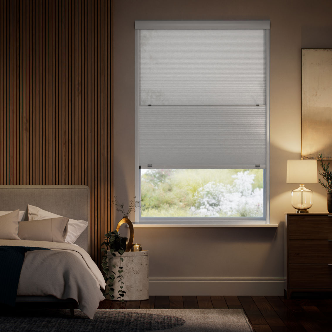Click2Shade Complete Blackout Night & Day Duo Simply White Thermal Blind