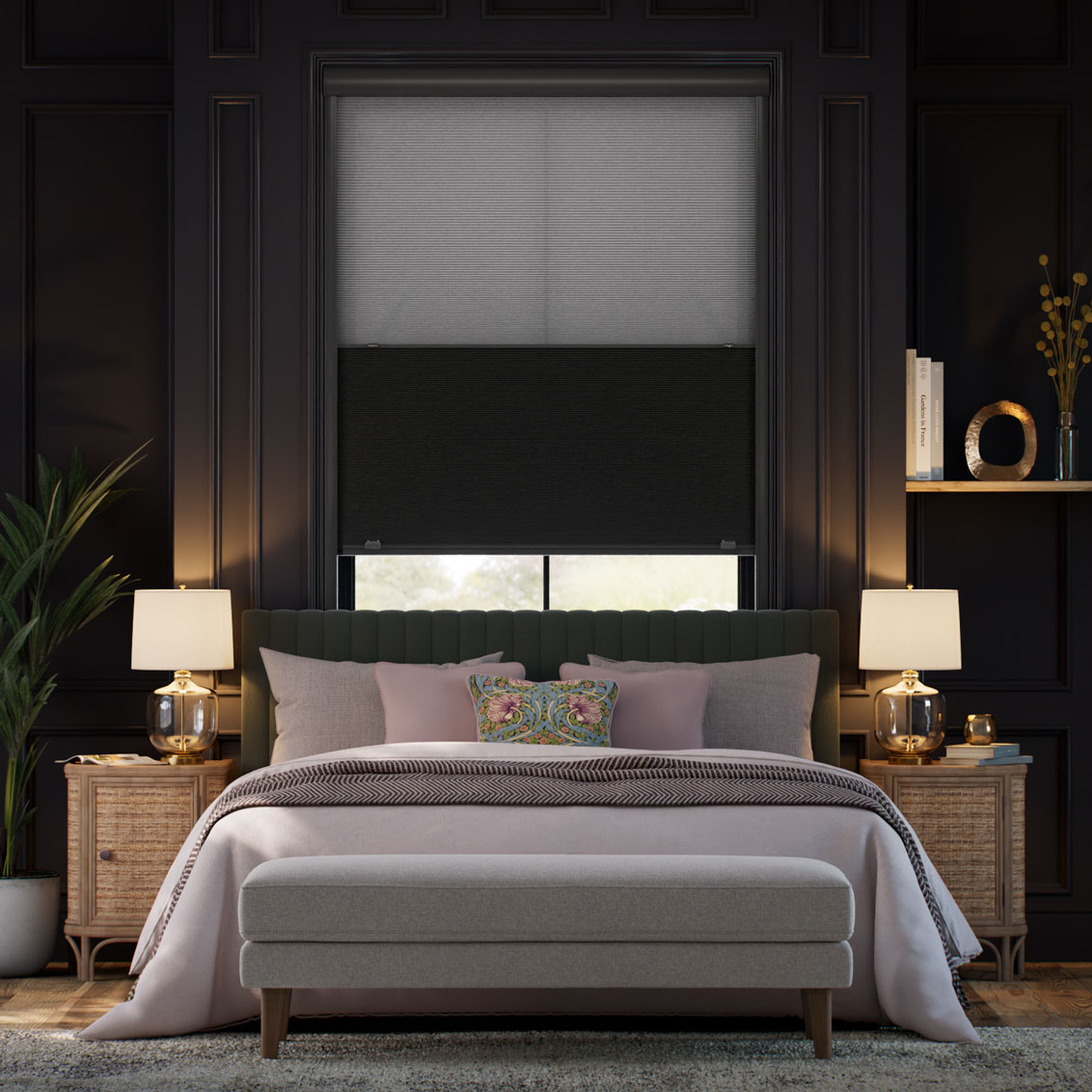 Click2Shade Complete Blackout Night & Day Duo Slate Thermal Blind