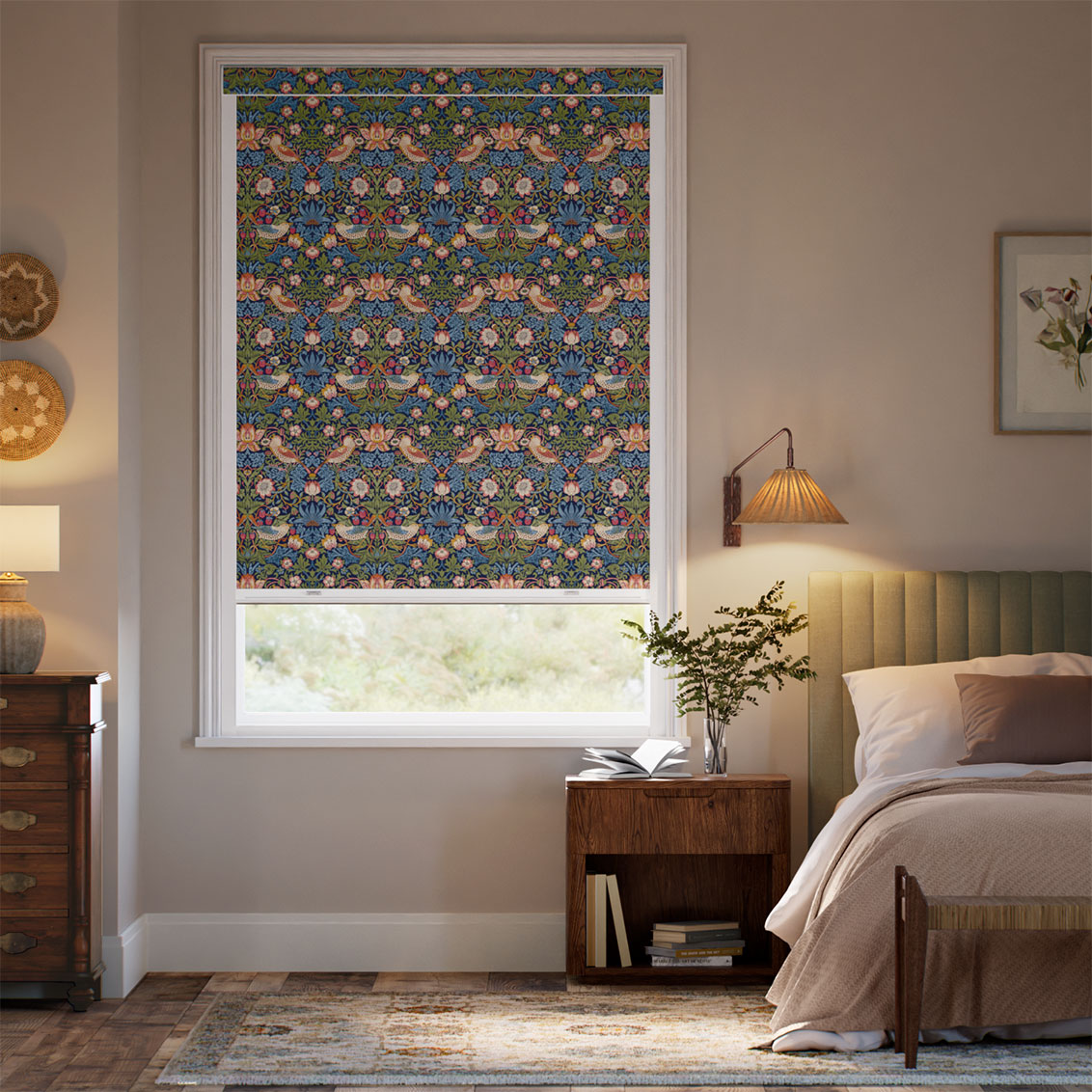 Click2Shade Complete Blackout William Morris Strawberry Thief Jewel Roller Blind