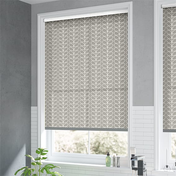 Roman Blind Made To Measure In Orla Kiely Linear Stem Silver Fabric 