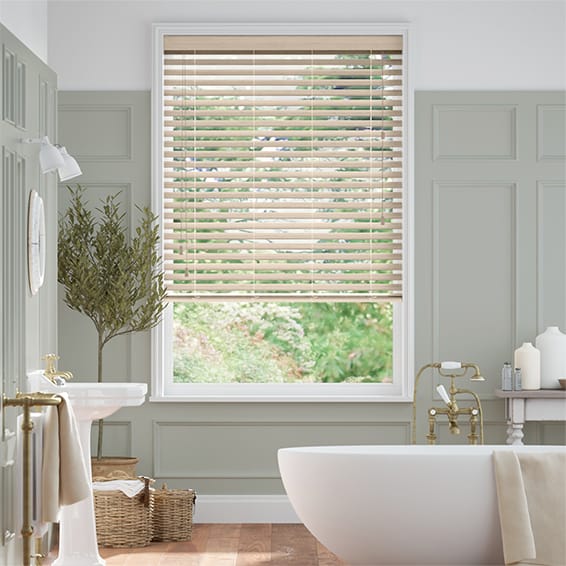 Natural Pine Faux Wood Blind 50mm Slat