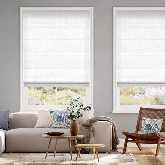 white roman blinds