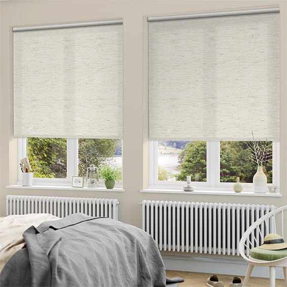 Ivory Linen Thermal Blackout Roller Blind FREE CUT TO SIZE SERVICE