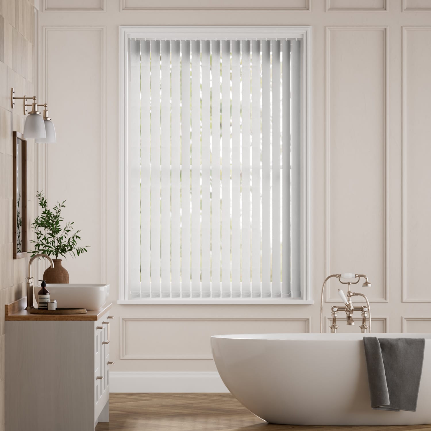 Grey PVC Blackout Blackout Vertical Blind