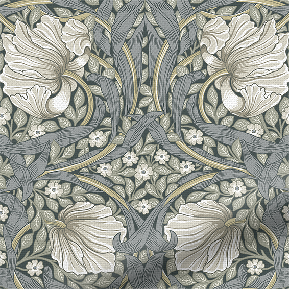Papier peint fleurs d'églantine du matin Couleur gris, ocre William Morris At Home | La Redoute